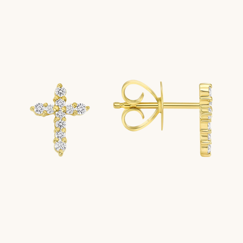 Diamond Cross Earrings - Happy Jewelers Fine Jewelry Lifetime Warranty