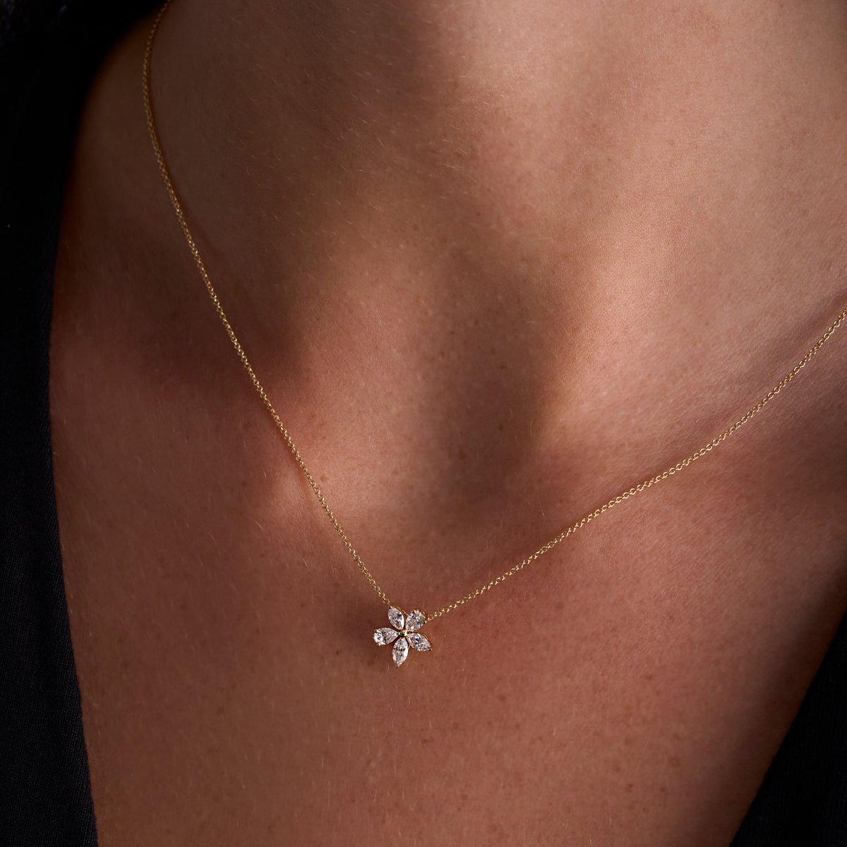 Diamond Flower Necklace