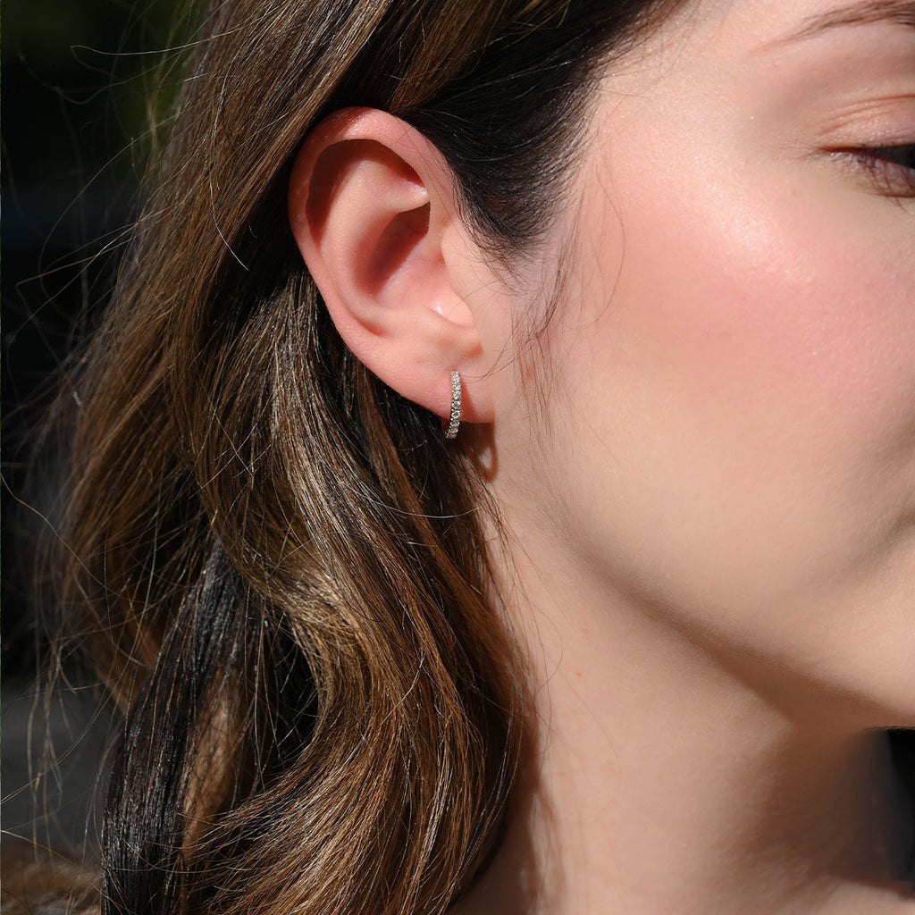 Classic Diamond Huggie Earrings