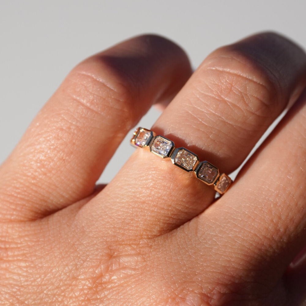 Radiant Lab Diamond East-West Bezel Eternity Band