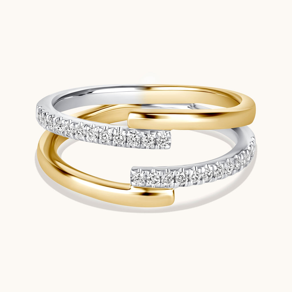 Double Banded Half Diamond Ring - Happy Jewelers Fine Jewelry Lifetime Warranty
