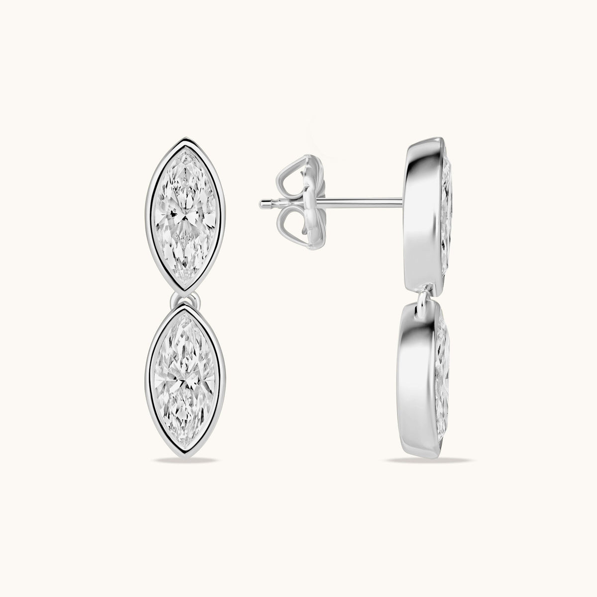 Double Marquise Lab Diamond Drop Earrings - Happy Jewelers Fine Jewelry Lifetime Warranty