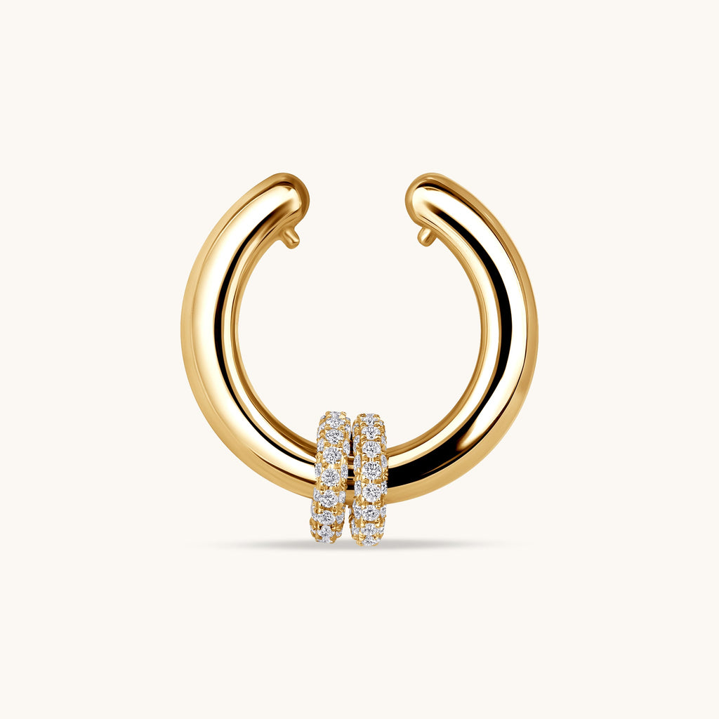 Double Pave Lab Diamond Ear Cuff