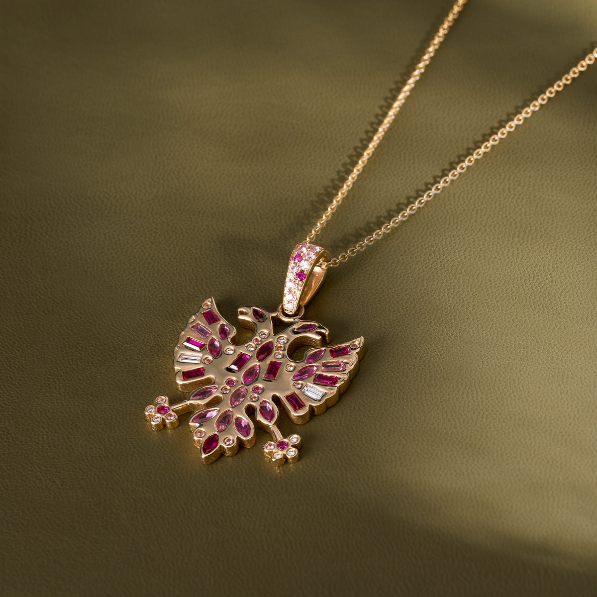 Double Eagle Lab Diamond and Sapphire Pendant