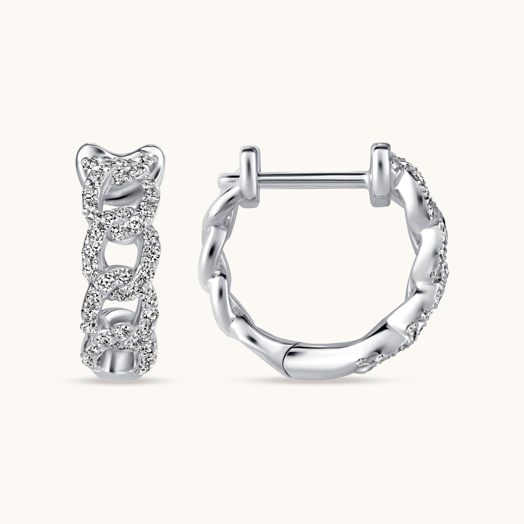 The Gianni Diamond Chain Huggie Earrings - Happy Jewelers Fine Jewelry Lifetime Warranty