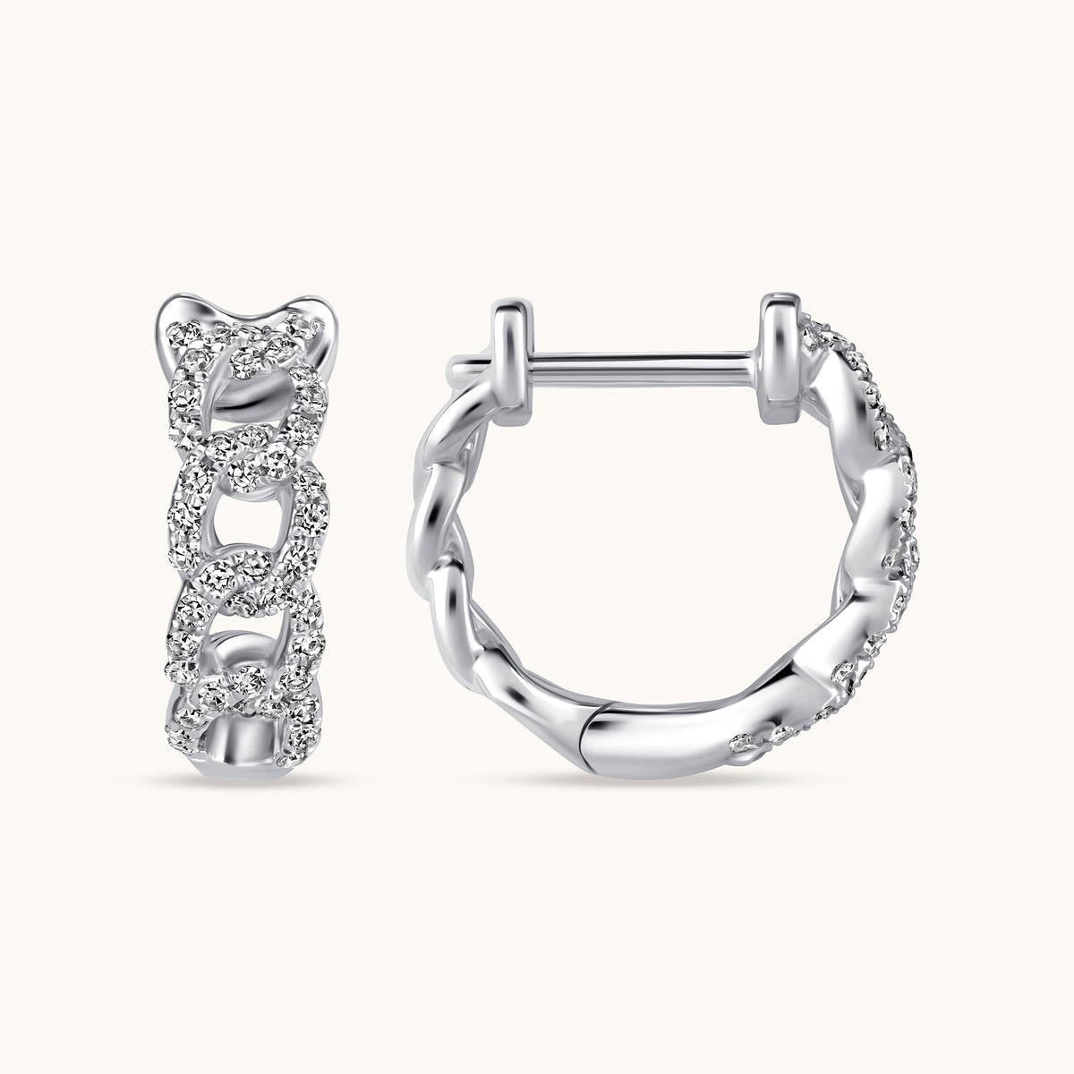 The Gianni Diamond Chain Huggie Earrings - Happy Jewelers Fine Jewelry Lifetime Warranty