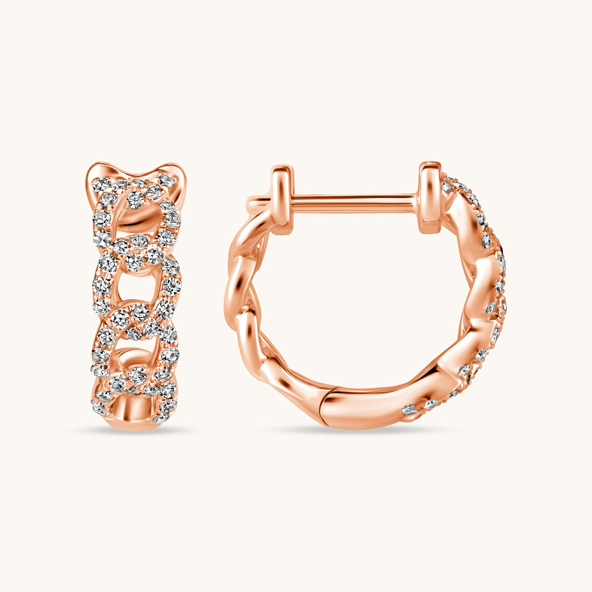 The Gianni Diamond Chain Huggie Earrings - Happy Jewelers Fine Jewelry Lifetime Warranty