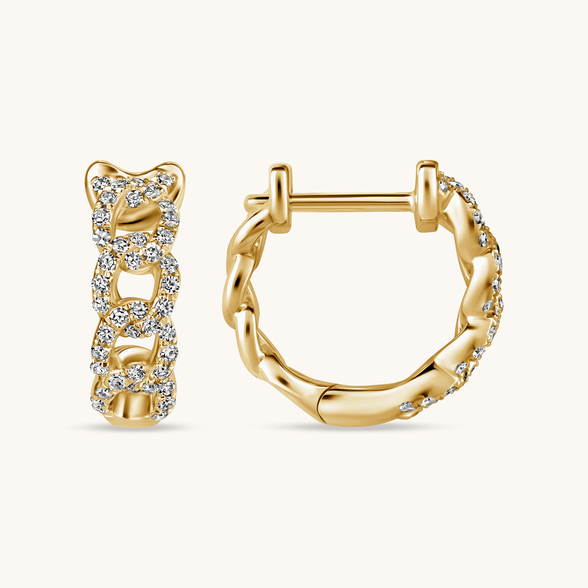 The Gianni Diamond Chain Huggie Earrings - Happy Jewelers Fine Jewelry Lifetime Warranty