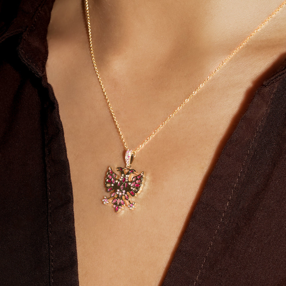 Double Eagle Lab Diamond and Sapphire Pendant