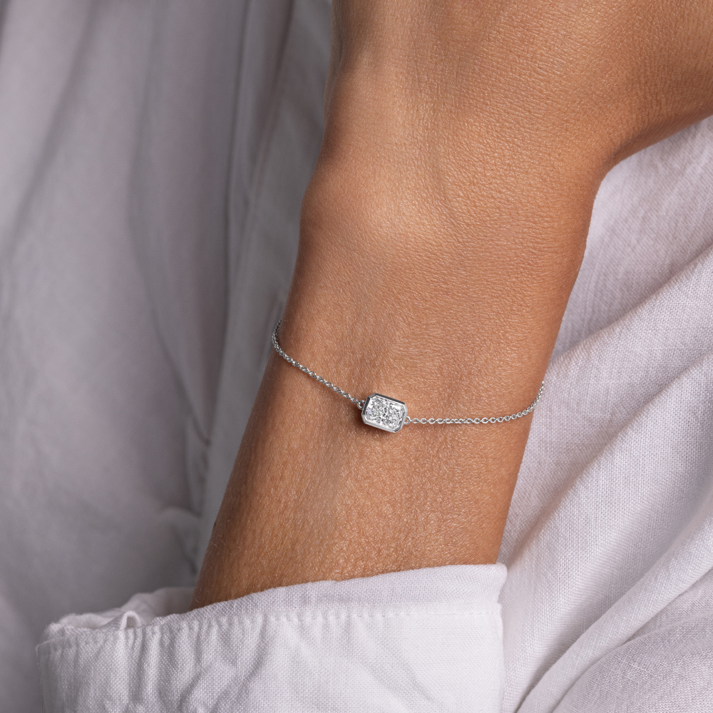 East-West Lab Diamond Bezel Bracelet