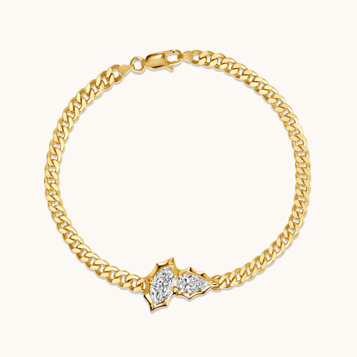 Edgy Bezel Diamond Cuban Bracelet