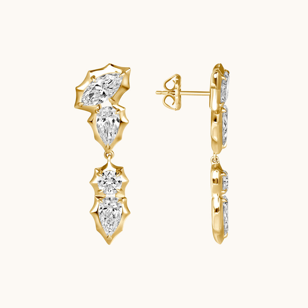 Edgy Bezel Diamond Dangle Earrings - Happy Jewelers Fine Jewelry Lifetime Warranty