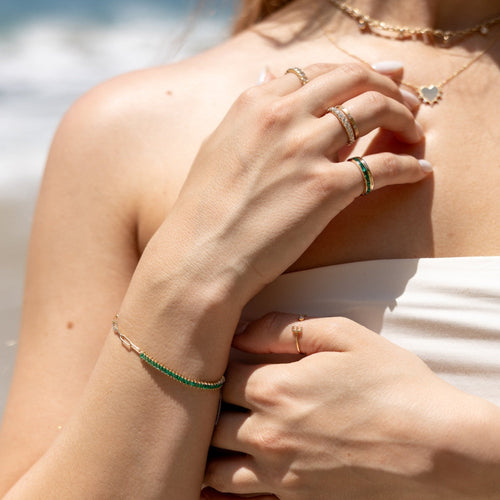 Emerald Linked Up Chain Bracelet