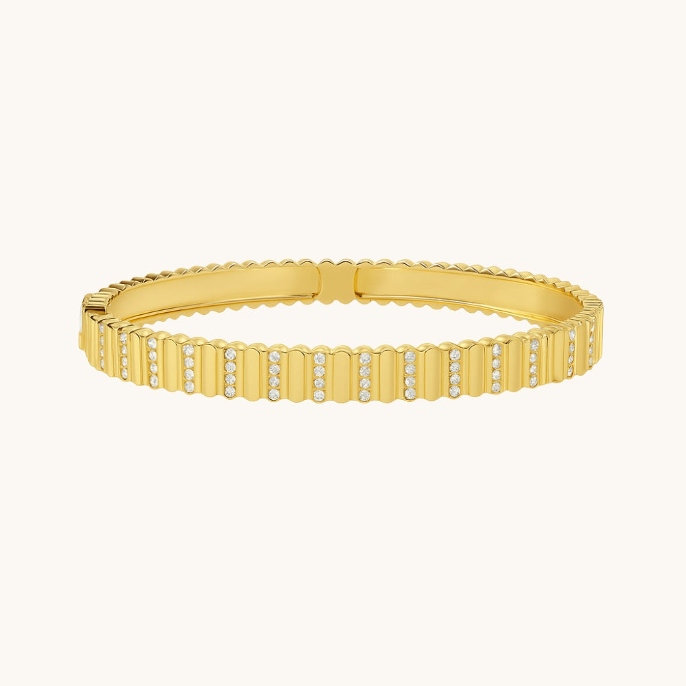 Diamond Pave Fluted Bangle - Happy Jewelers Fine Jewelry Lifetime Warranty