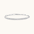 Half Diamond Tennis Linked Up Chain Bracelet