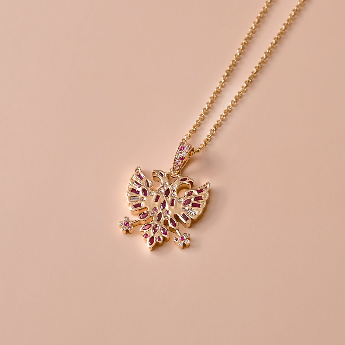 Double Eagle Lab Diamond and Sapphire Pendant