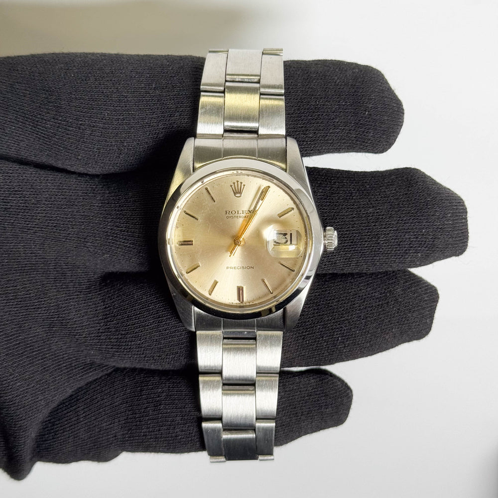 Rolex Oysterdate 34mm Silver Dial Watch Ref# 6694