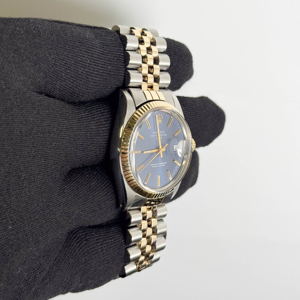 Rolex Oyster Perpetual Date 34mm Blue Dial Watch Ref# 1501