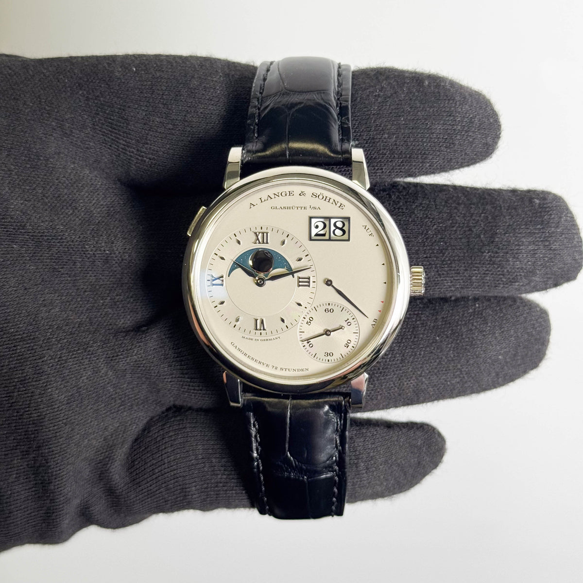 A. Lange & Sohne Moonphase 41mm Black Dial Watch Ref# 139.025G