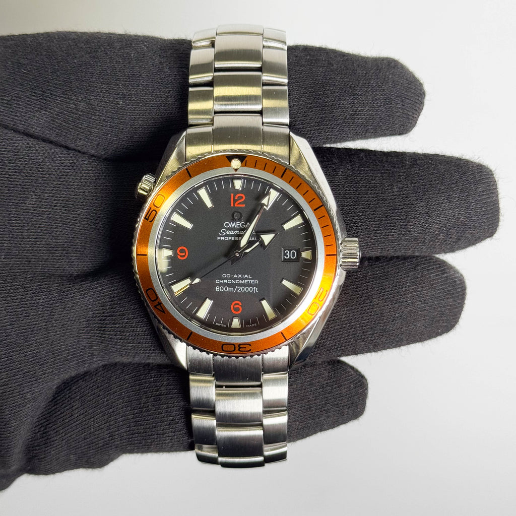 Omega Seamaster Planet Ocean Stainless Steel 42mm Black Stick Dial Watch Ref# 2209.50.00