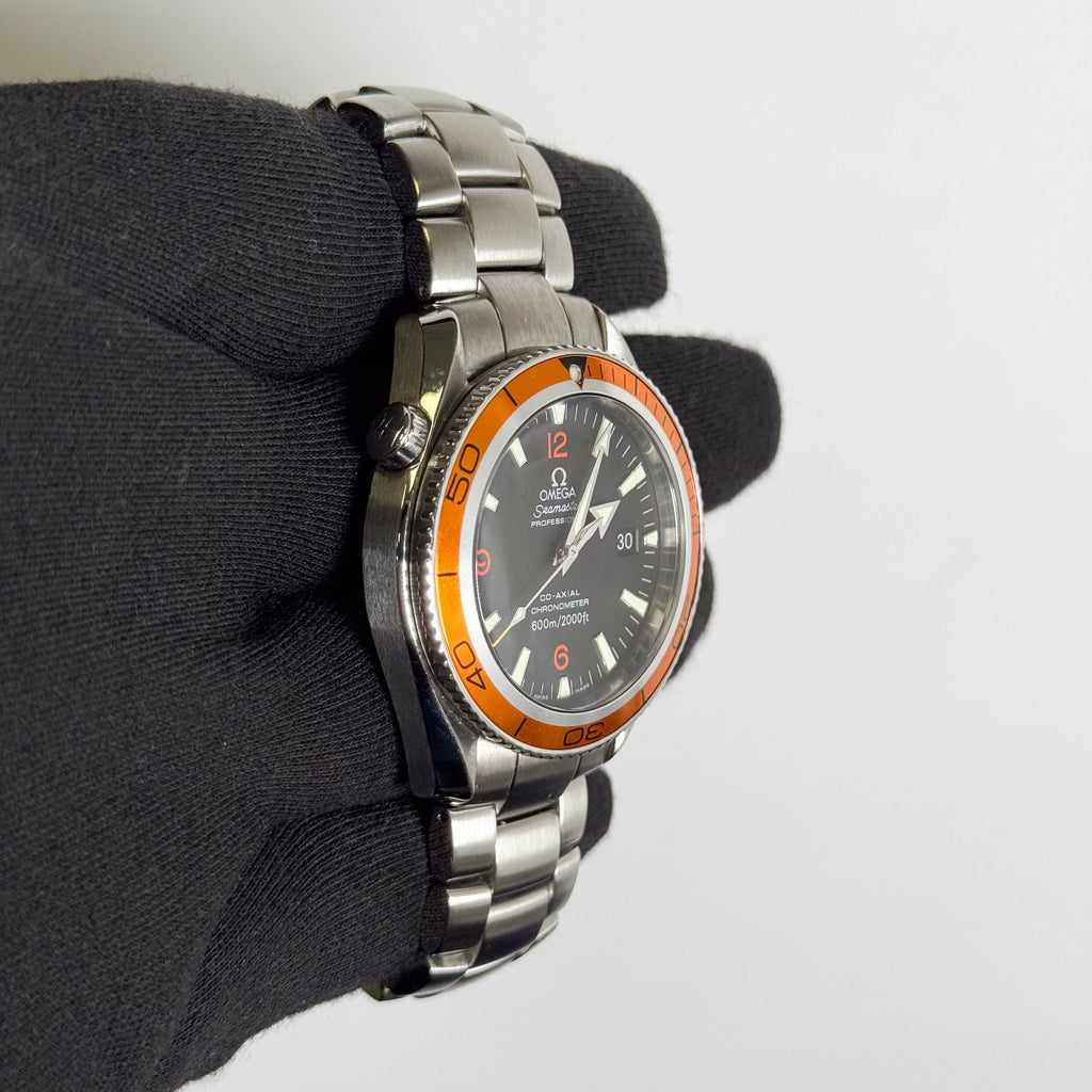 Omega Seamaster Planet Ocean Stainless Steel 42mm Black Stick Dial Watch Ref# 2209.50.00