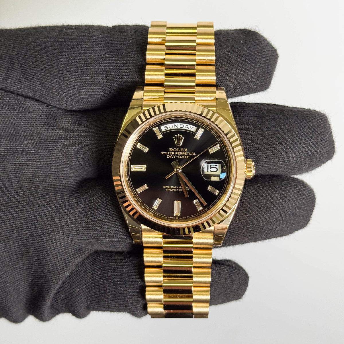 Rolex Day-Date 40mm Ombre Green Dial Watch Ref# 228238