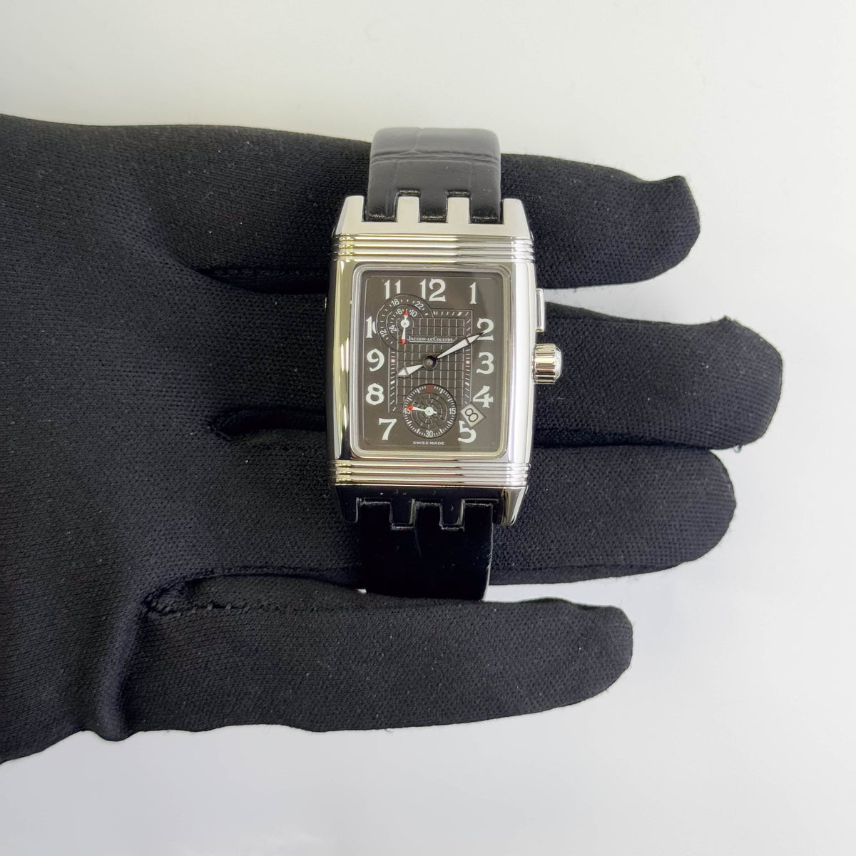 Jaeger-LeCoultre Reverso Gran'Sport Duo 28 mm x 43 mm Black and Silver Dial Watch Ref# Q2948601