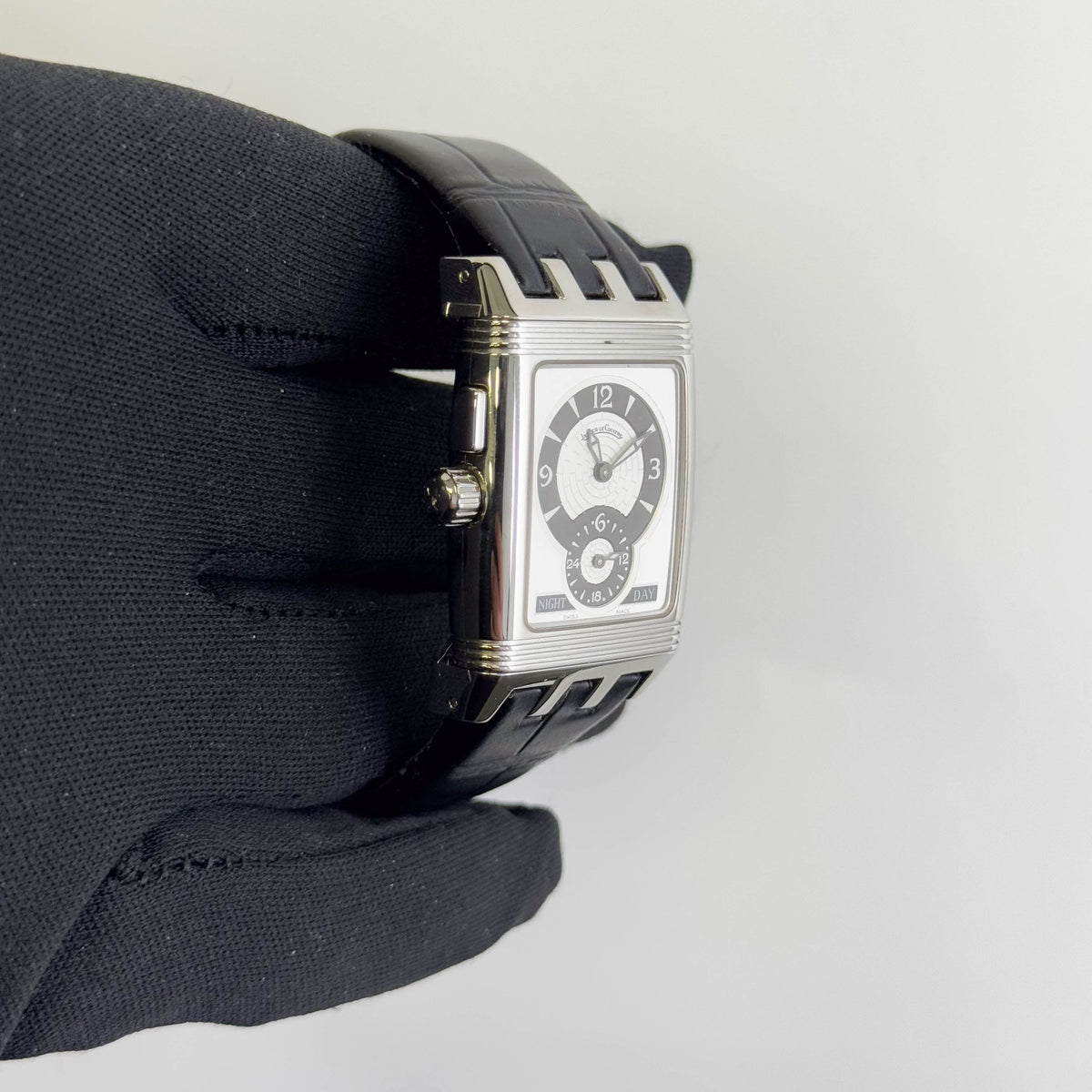 Jaeger-LeCoultre Reverso Gran'Sport Duo 28 mm x 43 mm Black and Silver Dial Watch Ref# Q2948601