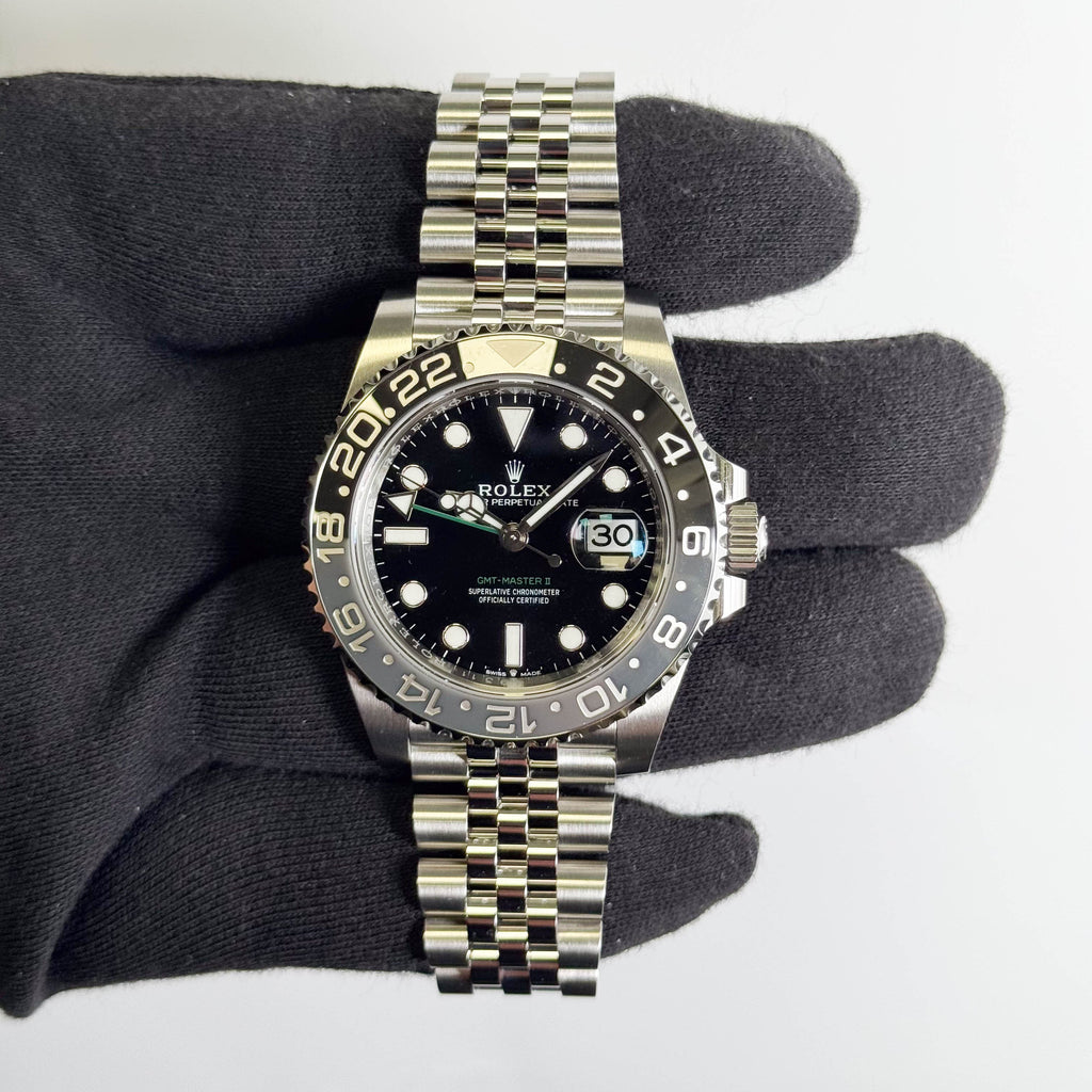 Rolex GMT-Master II 40mm Black Dial Watch Ref# 126710GRNR