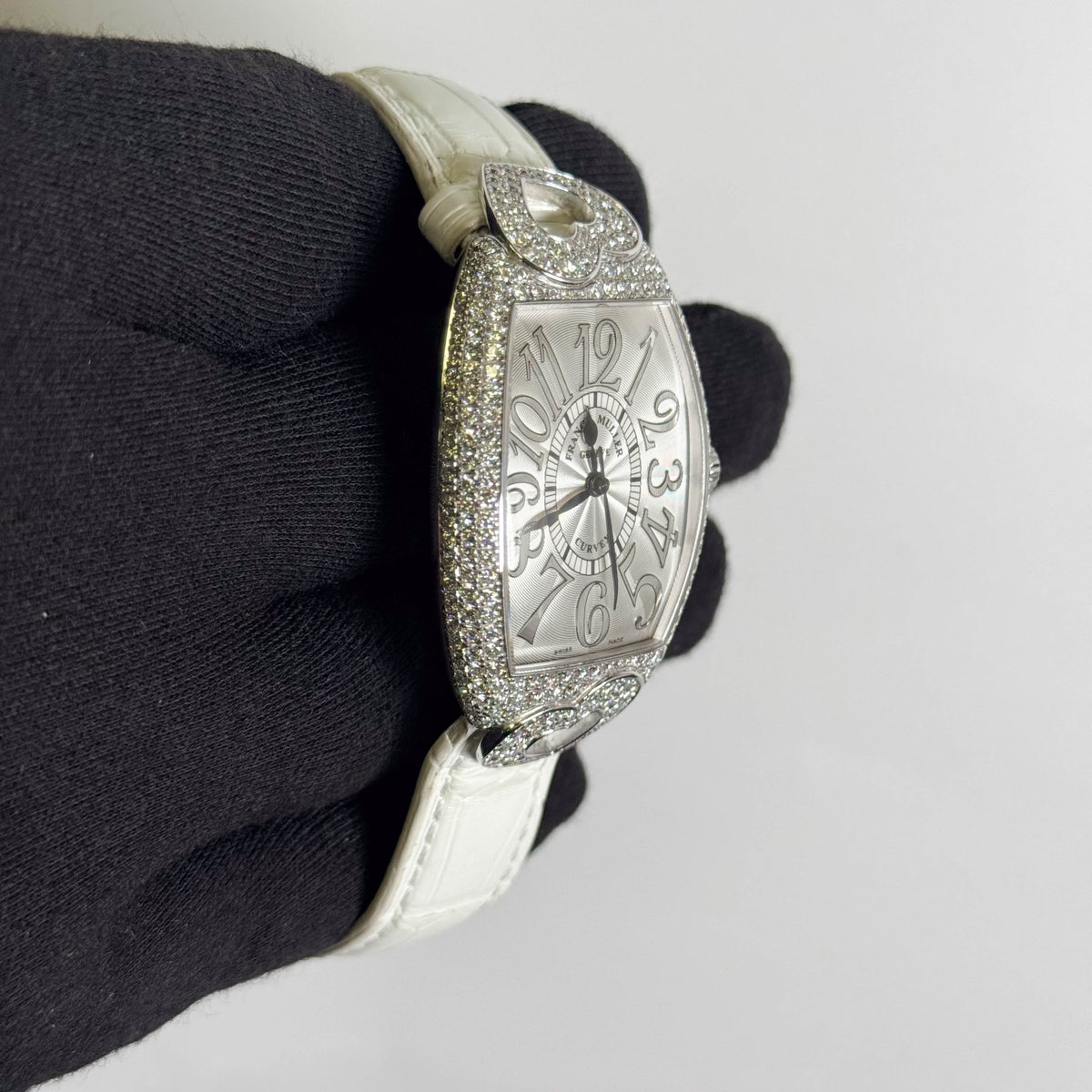 Franck Muller Cintrée Curvex 31 mm × 43 mm Silver Arabic Dial Watch Ref# 2852 SC RELIEF HJ