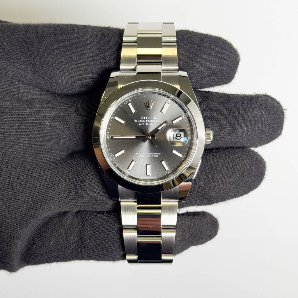 Rolex Datejust 41mm Rhodium Dial Watch Ref# 126300