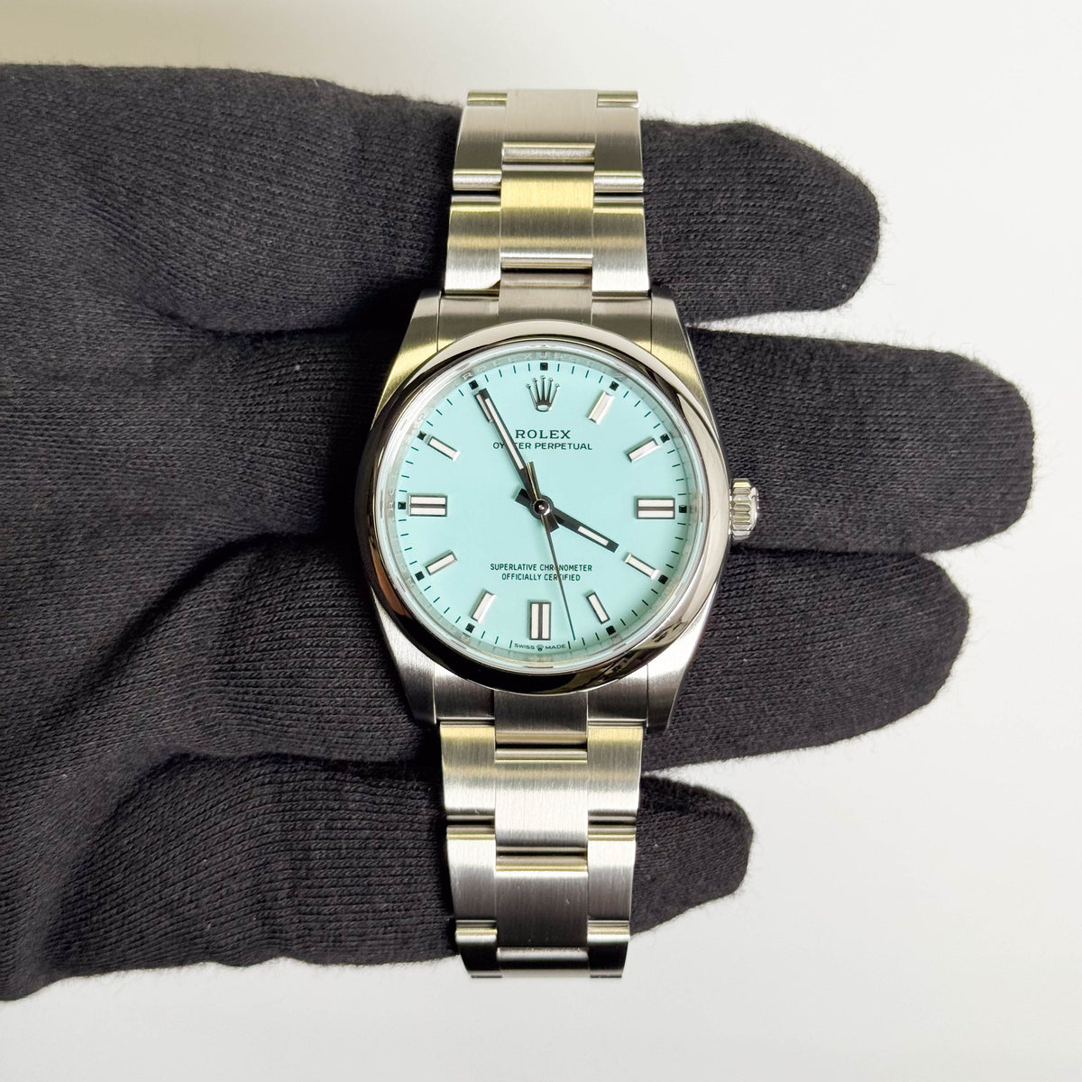 Rolex Oyster Perpetual 36mm Turquoise Dial Watch Ref# 126000