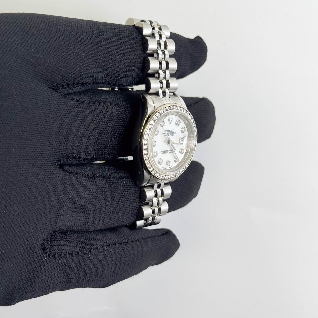 Rolex Datejust 26mm Custom MOP Diamond Dial Watch Ref# 69174