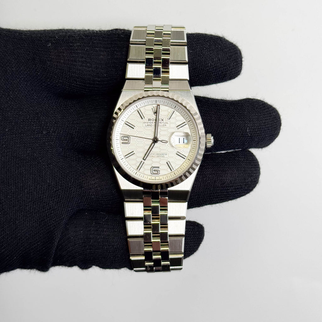 Rolex Land-Dweller 36mm White Honeycomb Dial Watch Ref# 127234