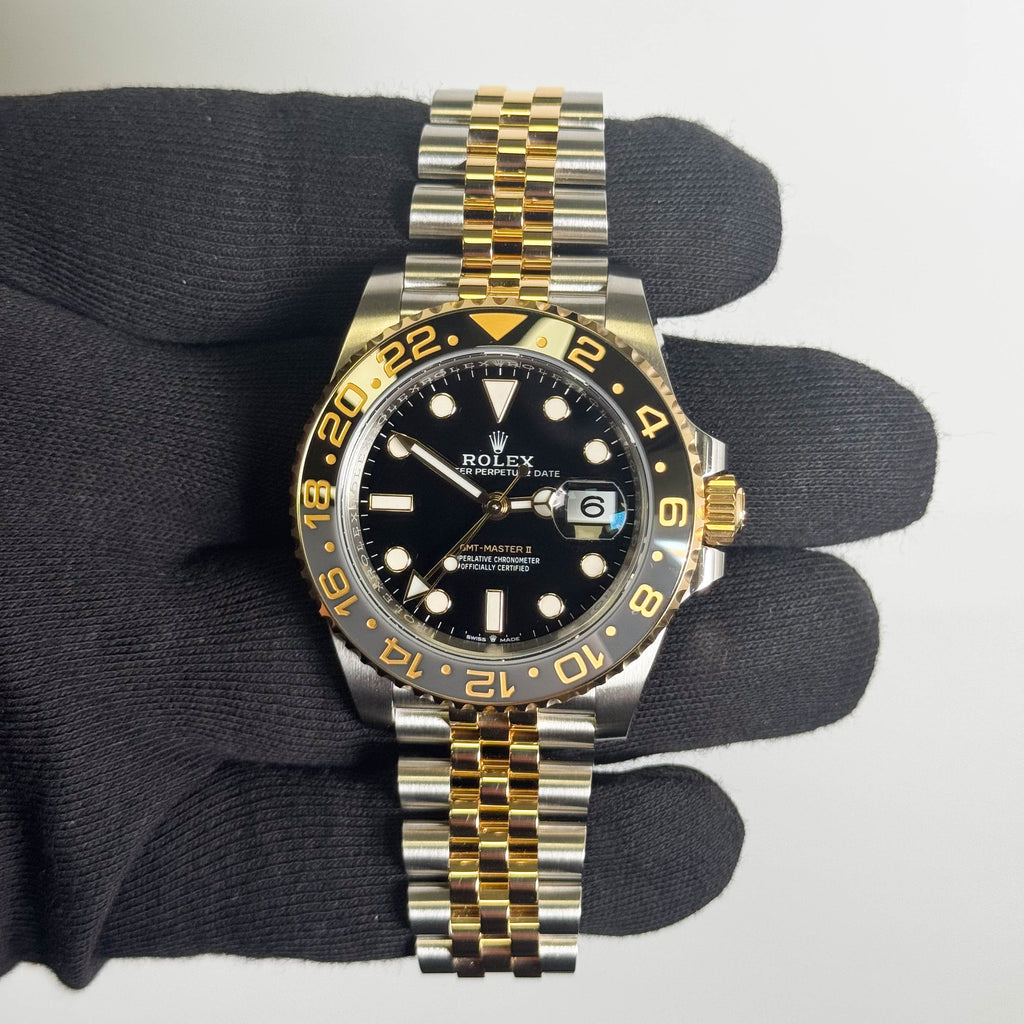 Rolex GMT-Master II Guinness 40mm Black Dial Watch Ref# 126713GRNR