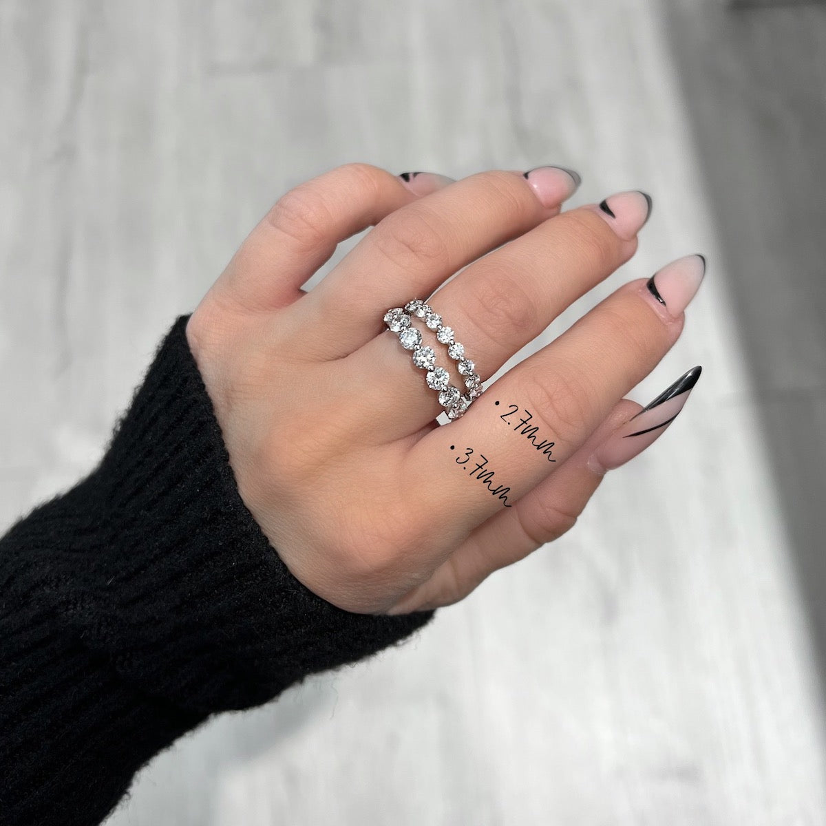 Large Round Shared Prong Diamond Band
