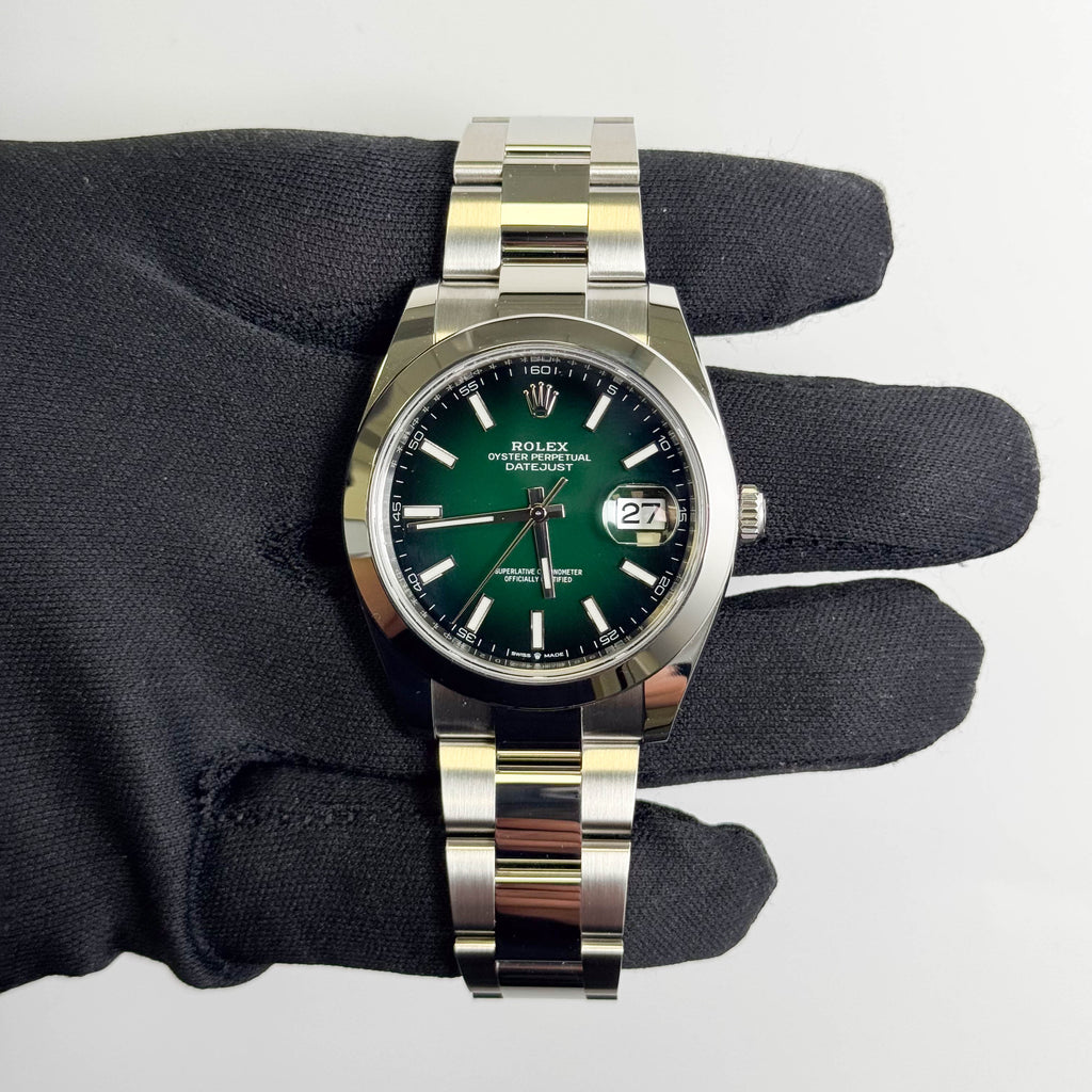 Rolex Datejust 41mm Ombre Green Dial Watch Ref# 126300
