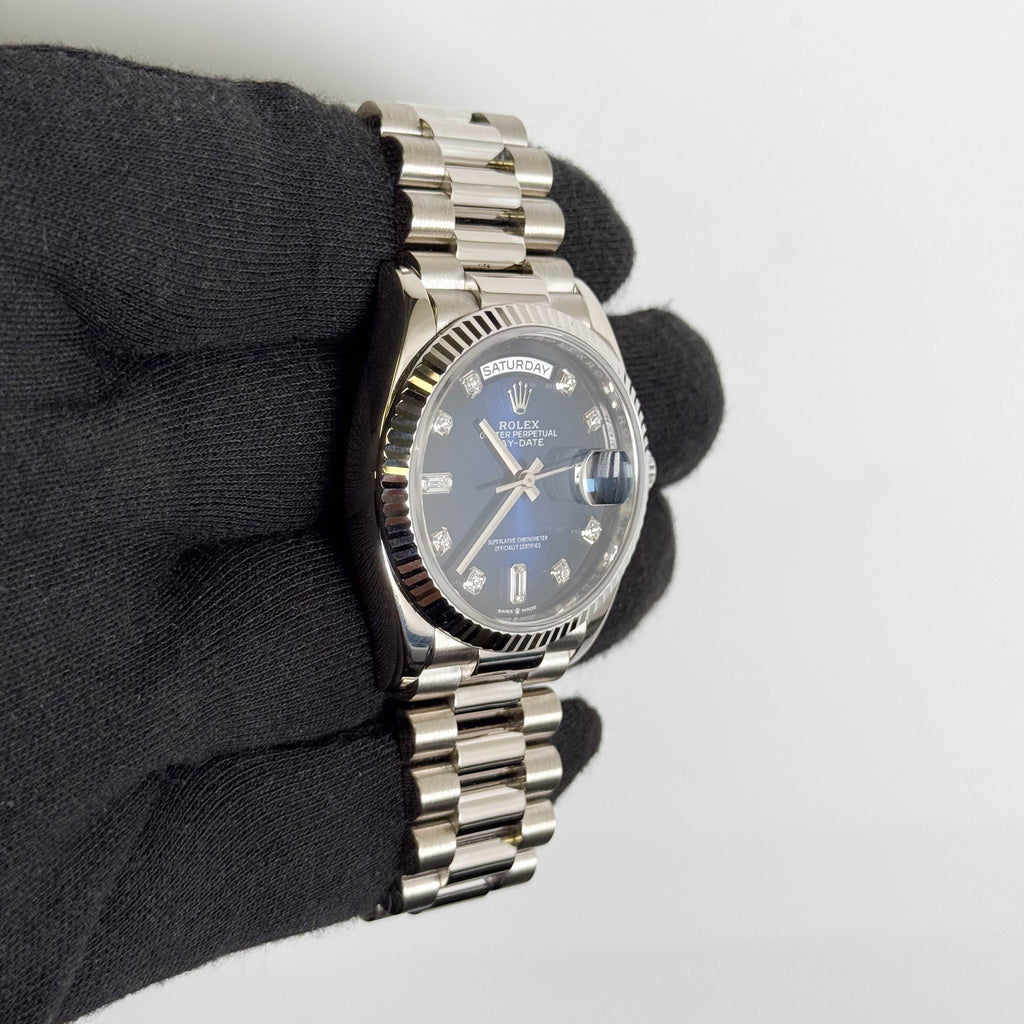 Rolex Day-Date 36mm Blue Ombre Dial Watch Ref# 128239