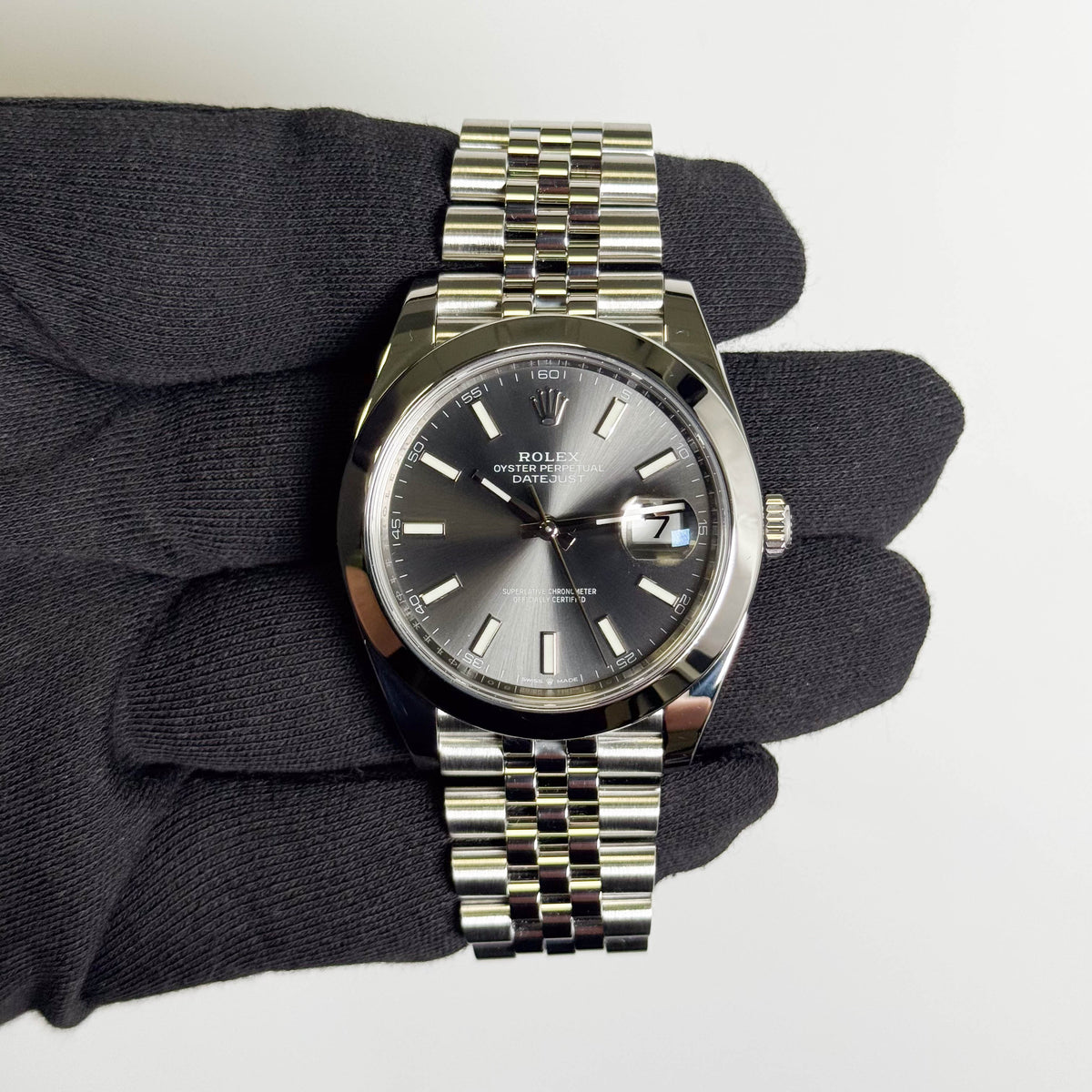Rolex Datejust 41mm Rhodium Dial Watch Ref# 126300