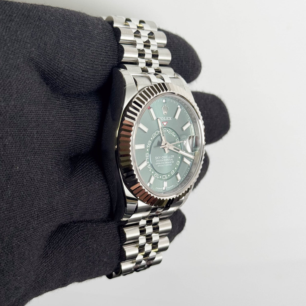 Rolex Sky-Dweller 42mm Green Dial Watch Ref # 336934