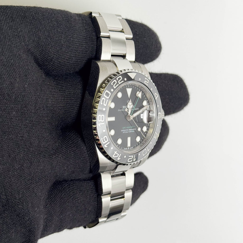 Rolex GMT-Master II 40mm Black Dial Watch Ref# 126710GRNR