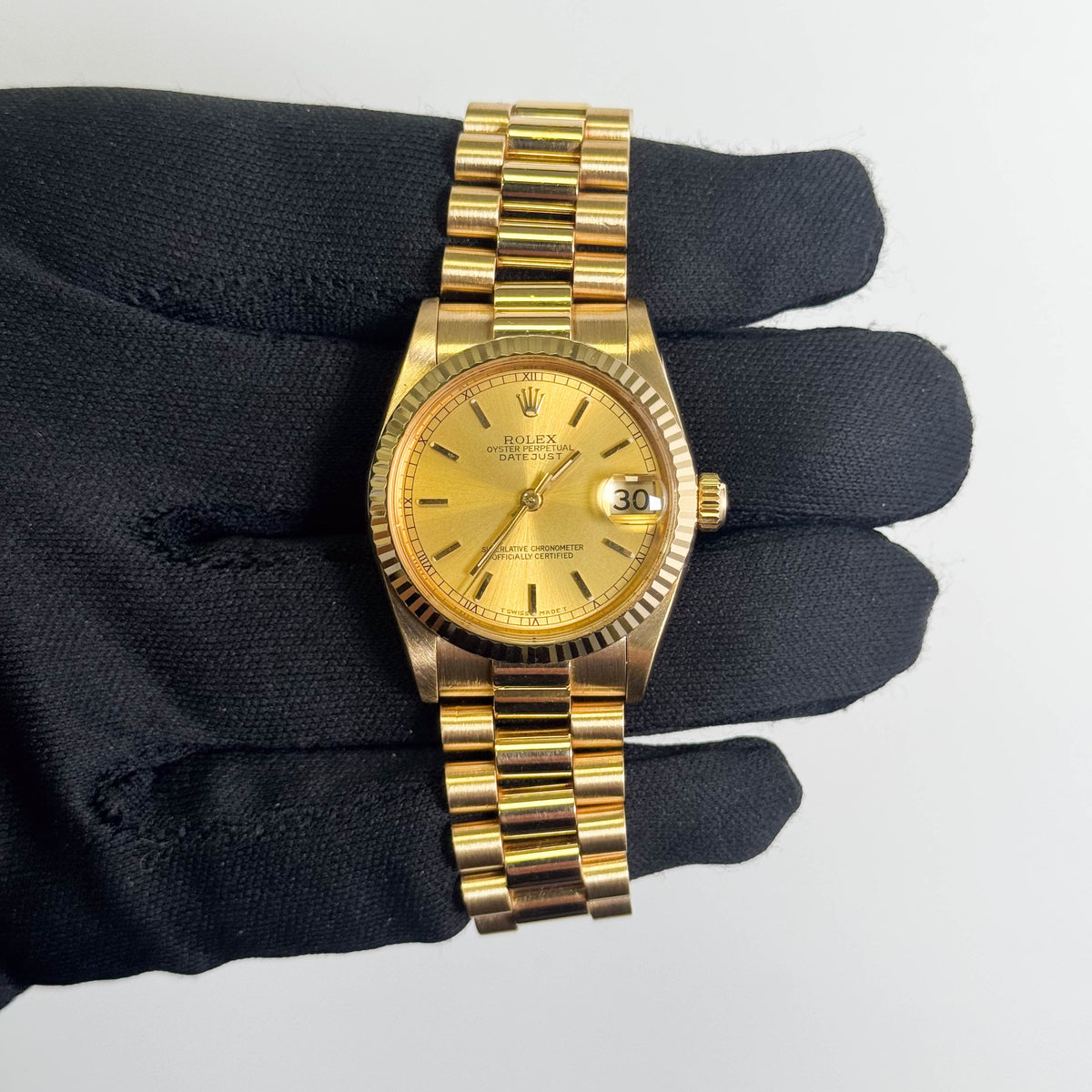 Rolex Datejust 31mm Champagne Diamond Dial Watch Ref# 68278