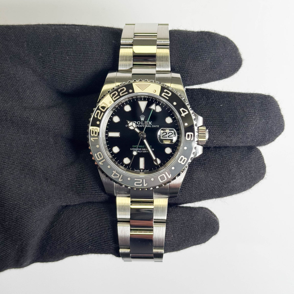 Rolex GMT-Master II 40mm Black Dial Watch Ref# 126710GRNR
