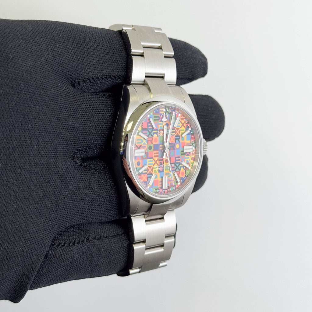Rolex Oyster Perpetual 41mm Multicolored Jubilee Motif Dial Watch Ref# 134300