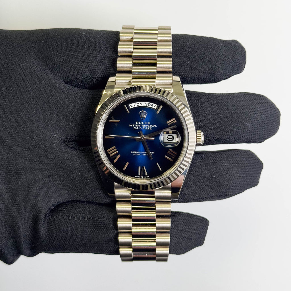 Rolex Day-Date 40mm Blue Dial Watch Ref# 228239