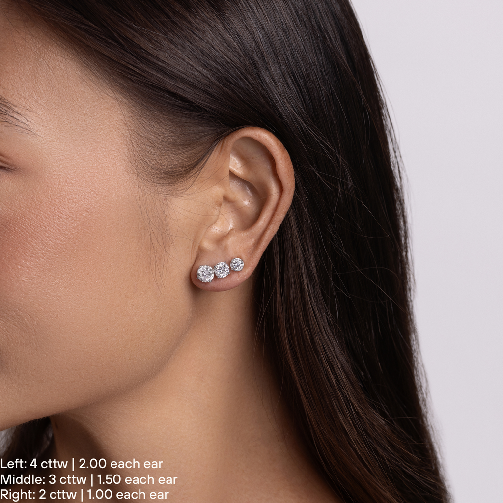 Lab Created Classic Diamond Stud Earrings
