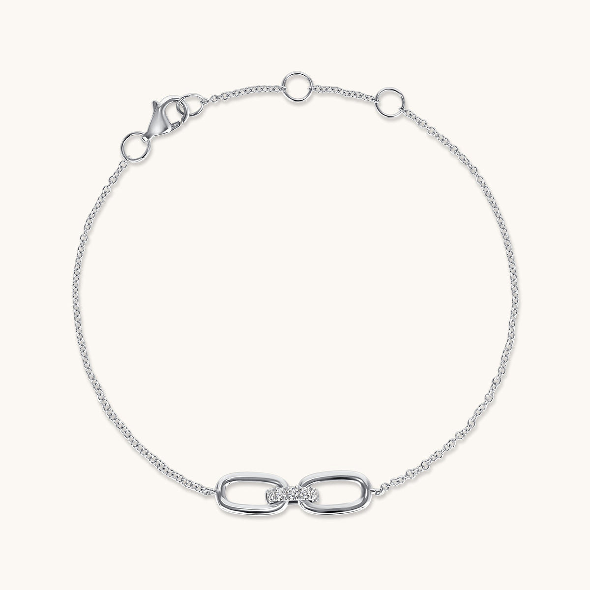 Interlocked Dainty Pave Diamond Bracelet - Happy Jewelers Fine Jewelry Lifetime Warranty