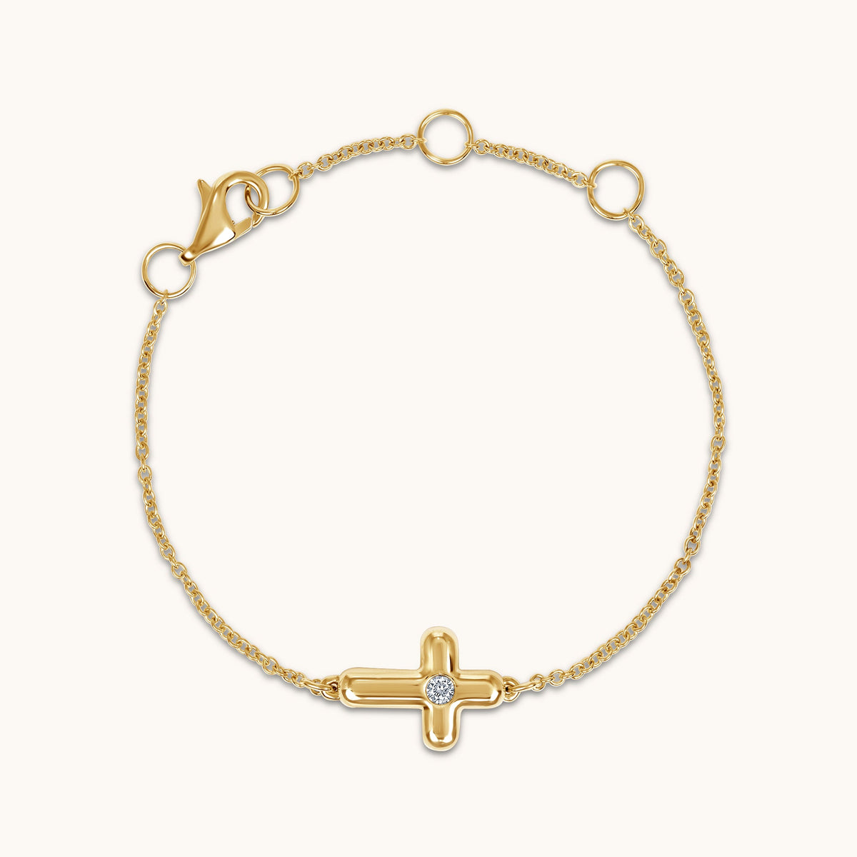 Kid's Bezzle Diamond Bubble Cross Bracelet - Happy Jewelers Fine Jewelry Lifetime Warranty