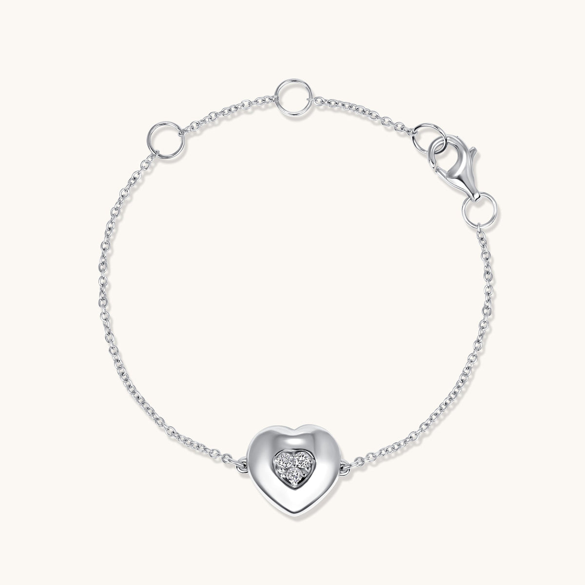 Kid's Bezzle Diamond Bubble Heart Bracelet - Happy Jewelers Fine Jewelry Lifetime Warranty