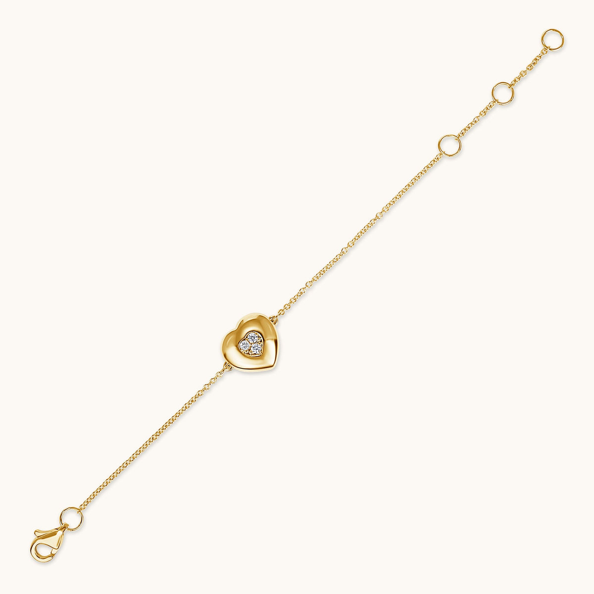 Kid's Diamond Bubble Heart Bracelet
